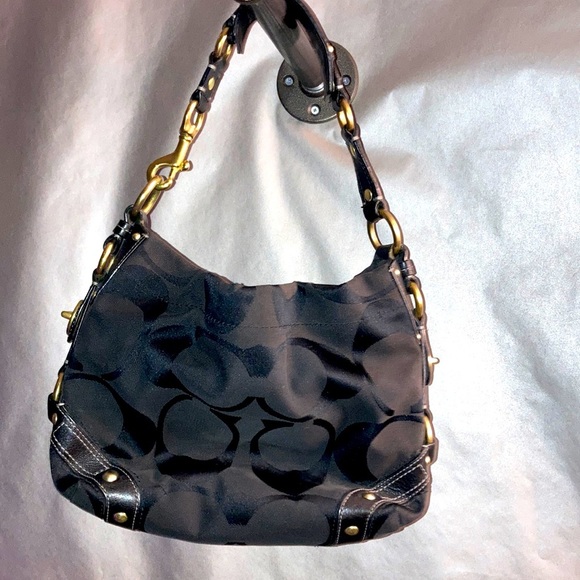 Coach Handbags - COACH PURSE BLACK AMD GOLD